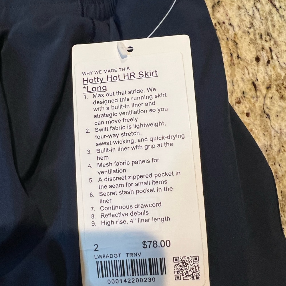 NWT Lululemon Hotty Hot High-Rise Skirt Long - True Navy - Picture 7 of 12